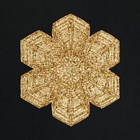 New year gold snowflake macro photography, remix of art by Wilson Bentley