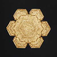 Winter gold snowflake psd macro photography, remix of art by Wilson Bentley