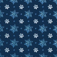 Blue Christmas psd snowflake pattern background, remix of photography by Wilson Bentley