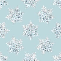 Icy snowflake Christmas seamless pattern background psd, remix of photography by Wilson Bentley