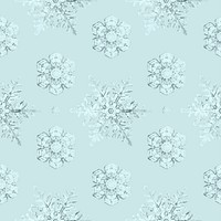 New year psd snowflake seamless pattern background, remix of photography by Wilson Bentley