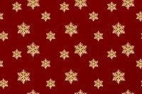 Red New year snowflake pattern background vector, remix of photography by Wilson Bentley
