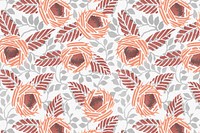 Aesthetic flower pattern background, vintage floral Art Nouveau fabric design psd