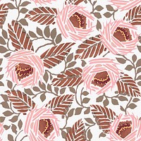 Aesthetic flower pattern background, vintage floral Art Nouveau fabric design psd