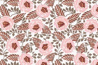 Aesthetic flower pattern background, vintage floral Art Nouveau fabric design psd