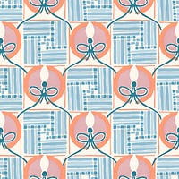 Pastel flower pattern background, vintage floral Art Nouveau fabric design psd