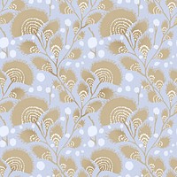 Pastel flower pattern background, vintage floral Art Nouveau fabric design psd