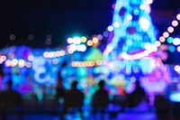 Blurry outdoor Christmas festival event