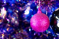 Shiny pink Christmas tree background