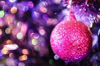 Shiny pink Christmas tree background