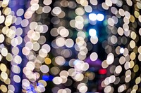 Warm golden bokeh lights background