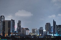 Skyline of Bangkok at night background