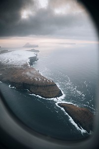 Faroe islands view from the plane 