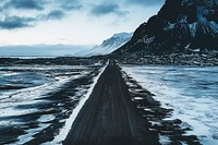 Blue hour in the winter on Iceland