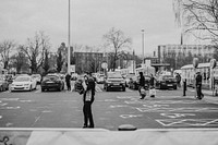 People in downtown during coronavirus pandemic. BRISTOL, UK, March 30, 2020
