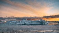 Nature desktop wallpaper background, ice covering the sea in Greenland