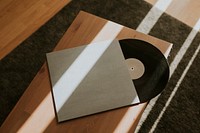 Black retro vinyl record design element