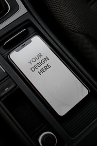 Mobile phone inside a car mockup