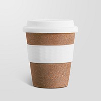 Reusable cork coffee cup mockup