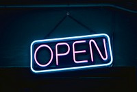 Neon open sign for cafes and restaurants