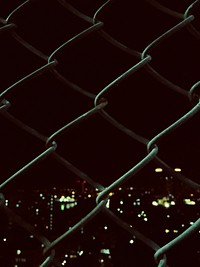 Welded mesh fence with night view