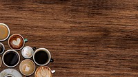 Cuffee cups on a natural wooden textured background