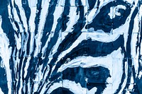 Abstract blue paint tiles background