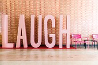 Laugh word inside a room