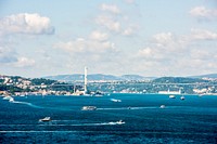 Istanbul&#39;s ocean scene with cruise ship