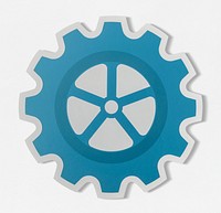 Paper craft of cog wheel icon symbol