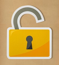 Privacy security open lock icon