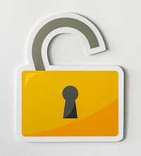 Privacy security open lock icon