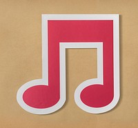 Music note audio cut out icon