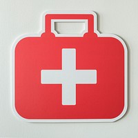 First aid bag paper craft icon