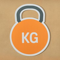 Kettlebell heavy weight lifting icon