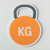 Kettlebell heavy weight lifting icon