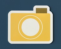 Icon of yellow paper camera folder