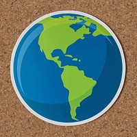 Cut out paper globe icon