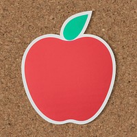 Red apple icon with leaf