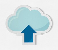 Cloud uploading icon technology graphic