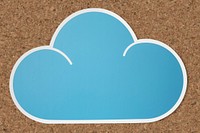 Blue cloud cut out icon