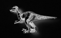 Aerial view of dinosaur toy with negative effects