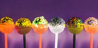 Closeup of different flovoured lollipop