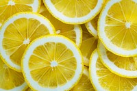Closeup of slices of lemon textured background