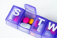 Closeup of pills box