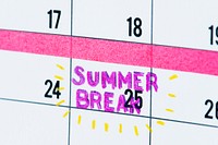 Summer break calendar reminder