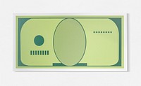 Paper money with design space icon