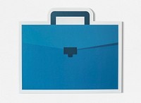 Blue business briefcase bag icon