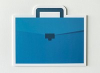 Blue business briefcase bag icon