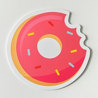 Sweet pink pastry doughnut icon